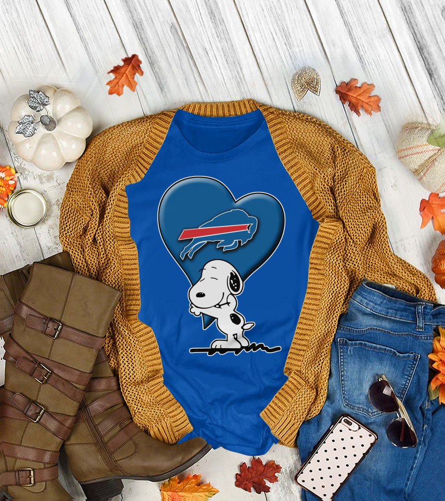 Snoopy Hugging Heart Buffalo Bills T-Shirt