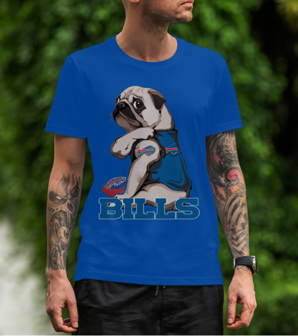Pug Bills Football Team T-Shirt