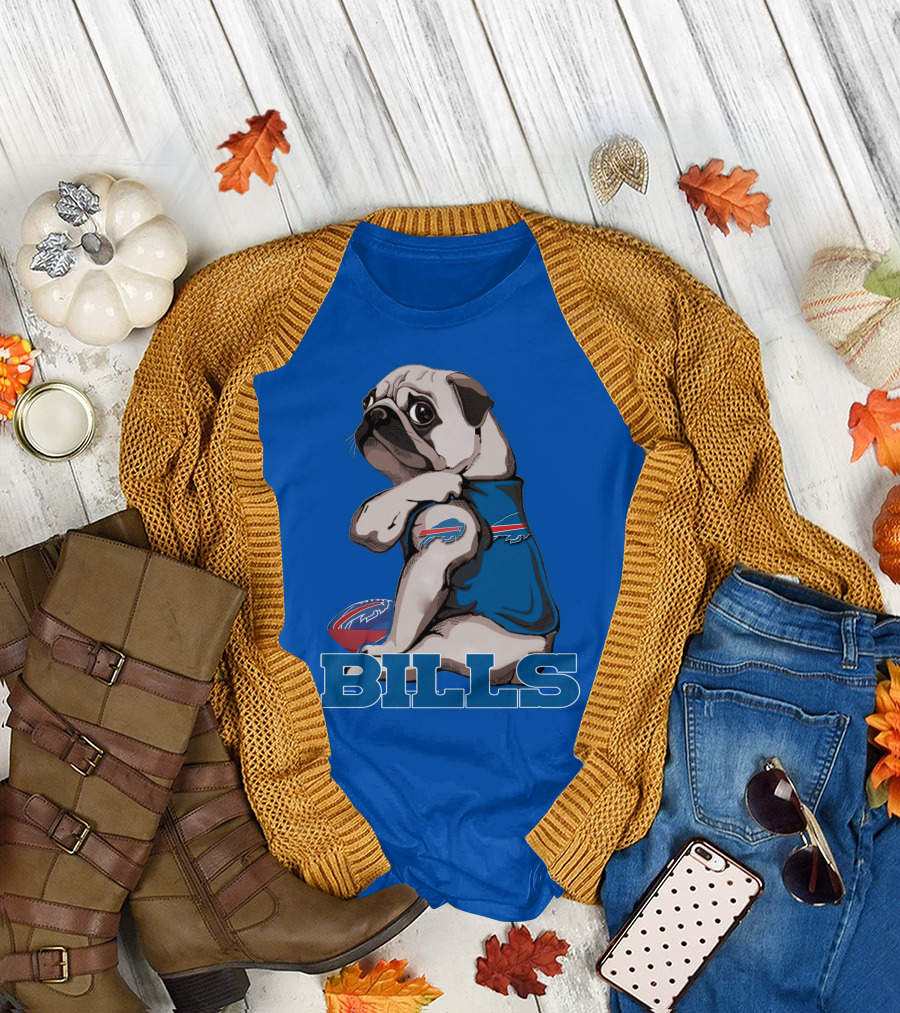 Pug Bills Football Team T-Shirt
