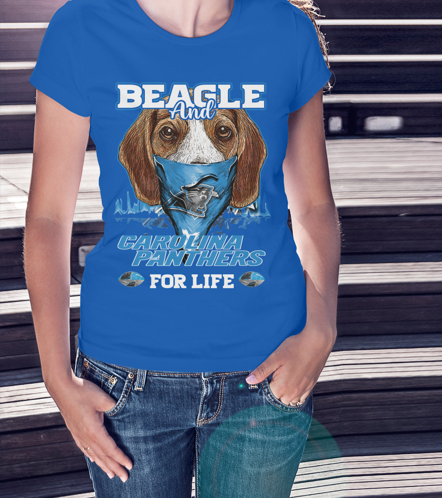 Beagle And Carolina Panthers For Life T-Shirt