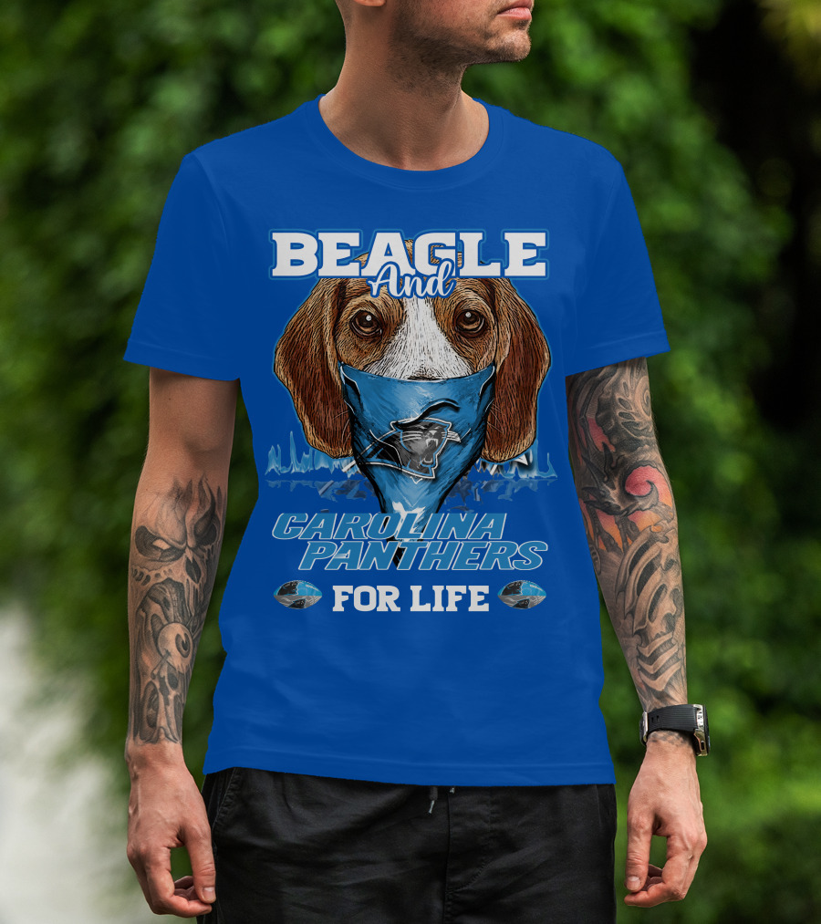 Beagle And Carolina Panthers For Life T-Shirt