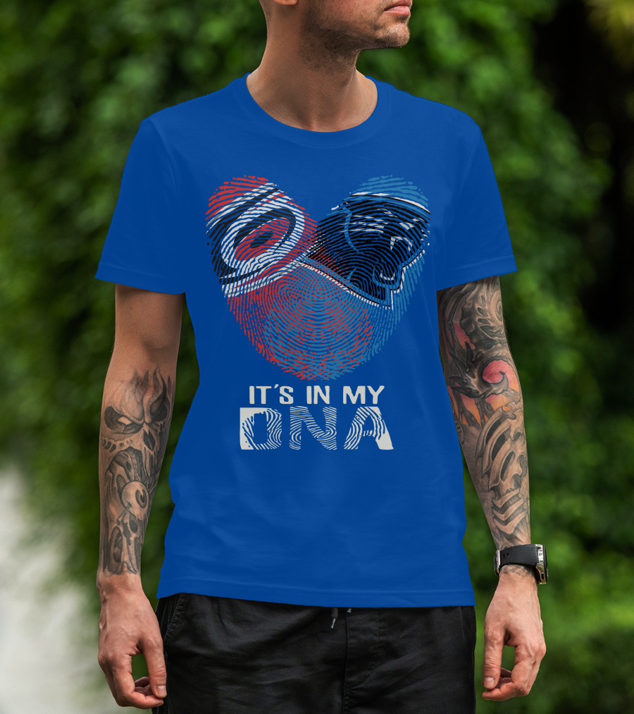 Carolina Panthers 15 It's In My Dna Fingerprint Heart T-Shirt