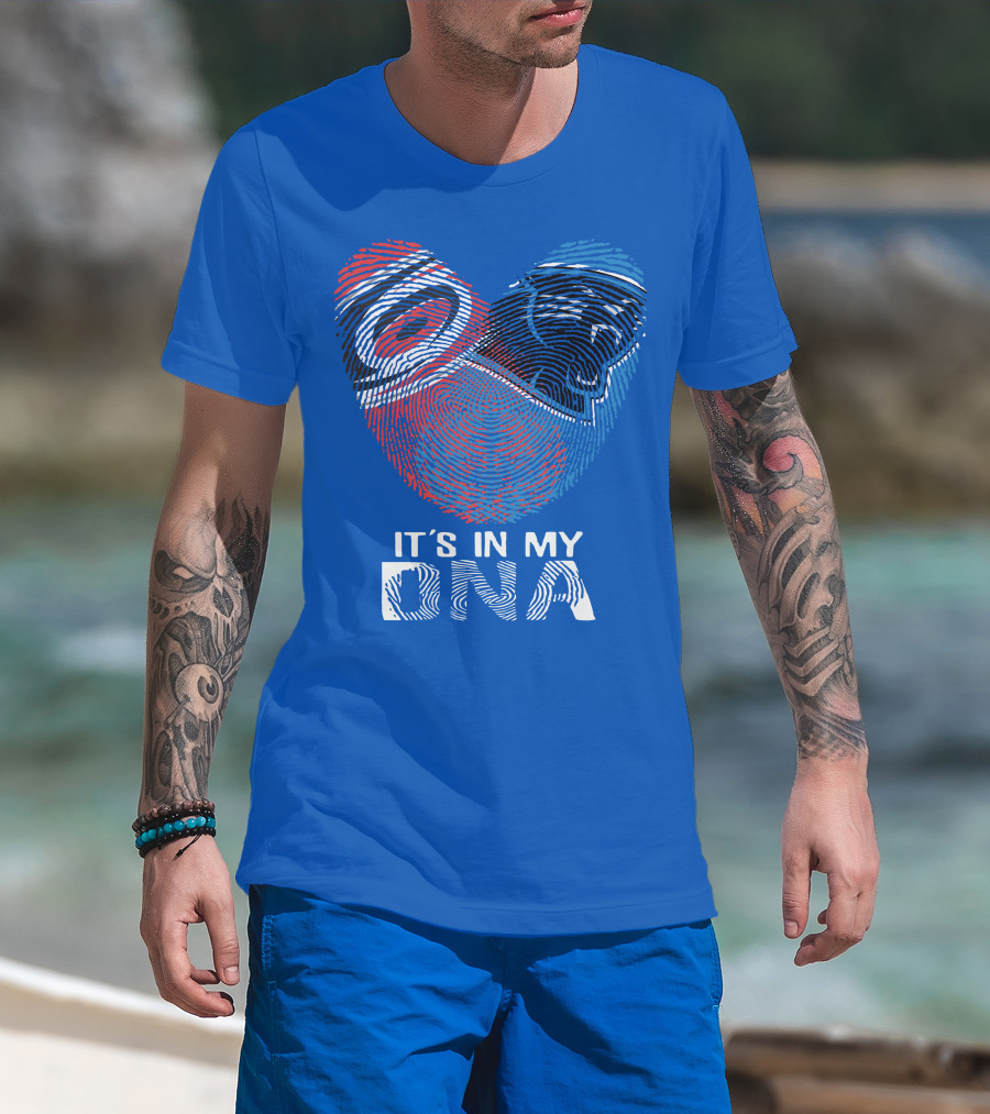 Carolina Panthers 15 It's In My Dna Fingerprint Heart T-Shirt
