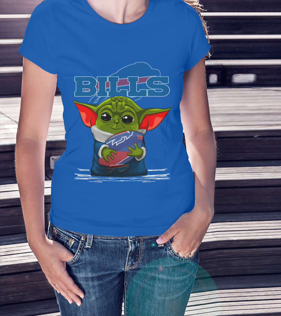 Yoda Buffalo Bills Fan Holding Football T-Shirt