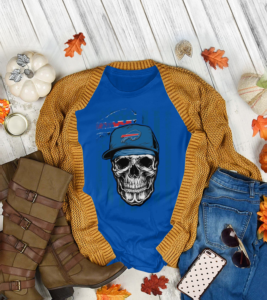 Buffalo Bills Skull with Cap T-Shirt