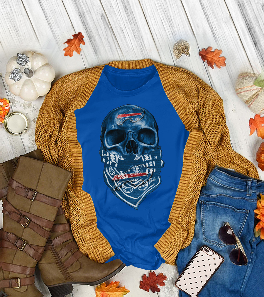 Buffalo Bills Skull with Bandana T-Shirt