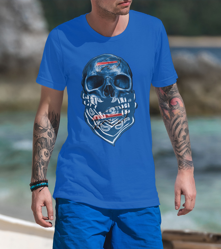 Buffalo Bills Skull With Bandana T-Shirt