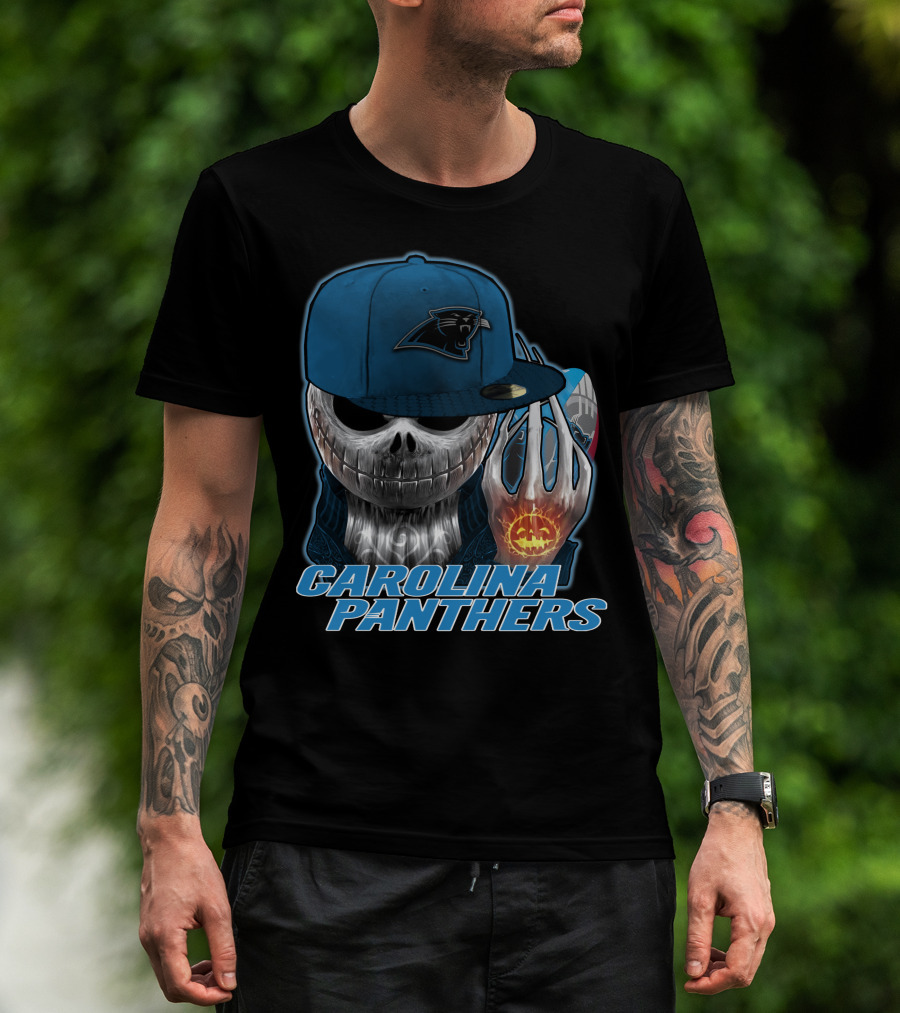 Carolina Panthers Jackskull Halloween Pumpkin T-Shirt