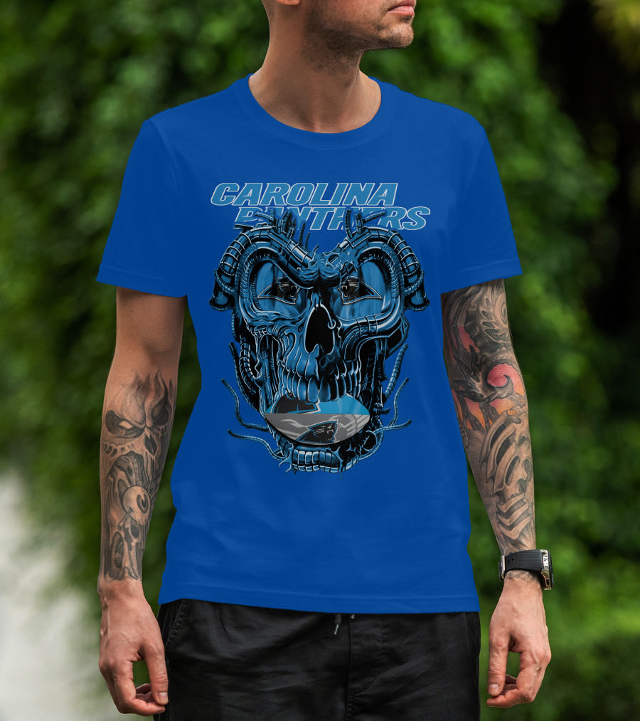Carolina Panthers Dragonskull Helmet T-Shirt