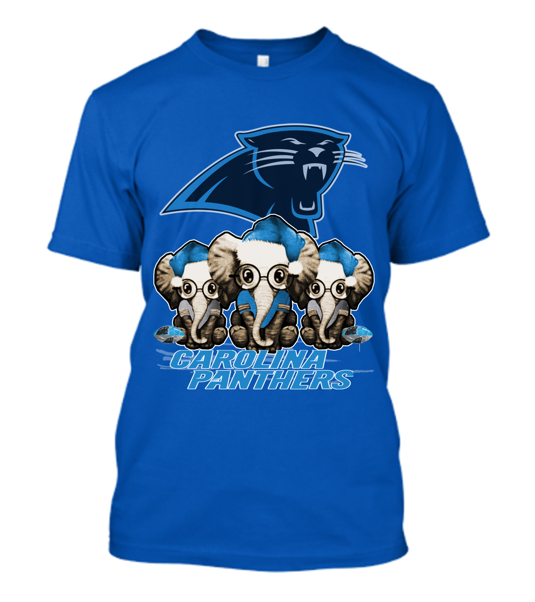 Carolina Panthers Xmas Elephants T-Shirt