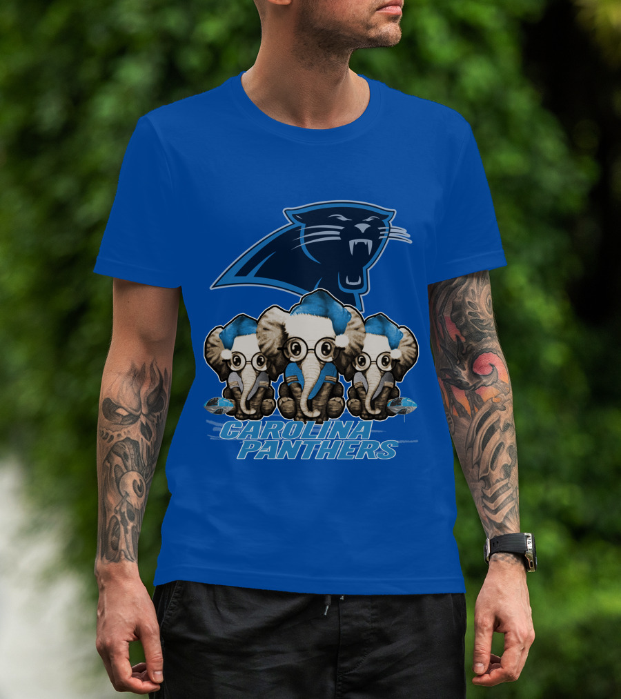Carolina Panthers Xmas Elephants T-Shirt