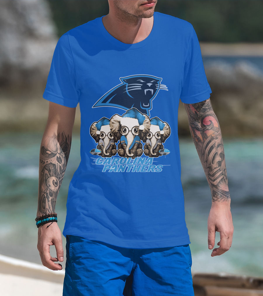 Carolina Panthers Xmas Elephants T-Shirt