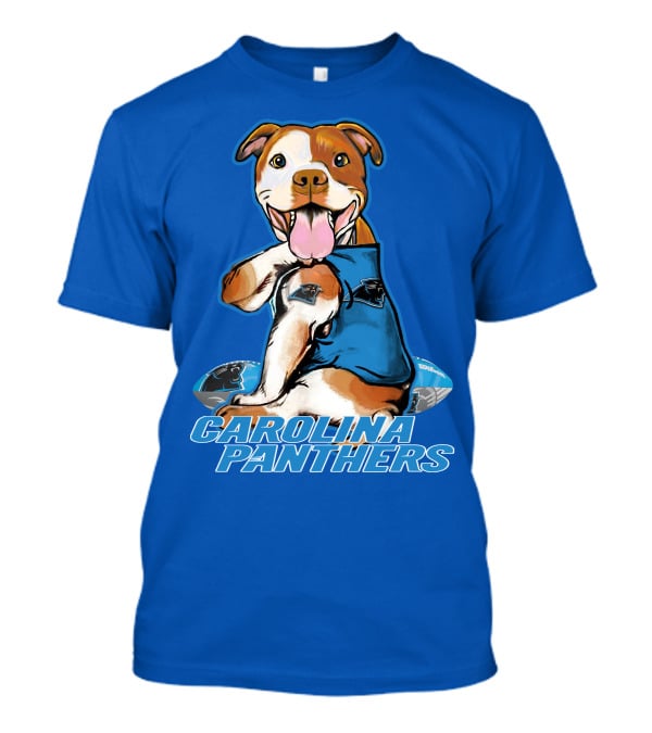 Carolina Panthers Pitbull Team Spirit With Football And Tattooed Jersey T-Shirt