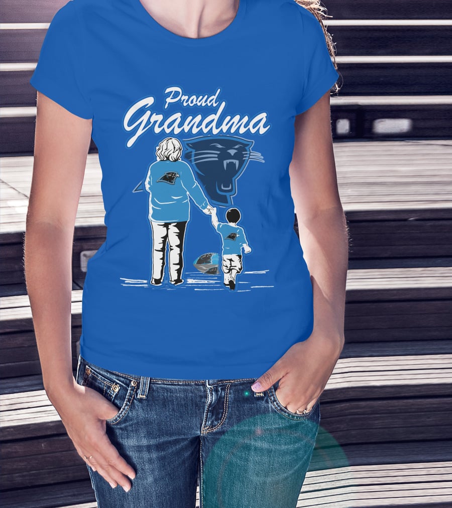 Proud Grandma Carolina Panthers Football Family Connections T-Shirt