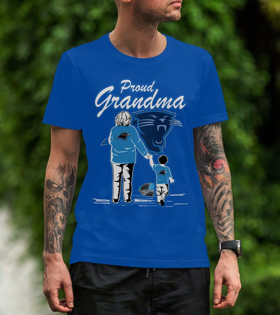 Proud Grandma Carolina Panthers Football Family Connections T-Shirt