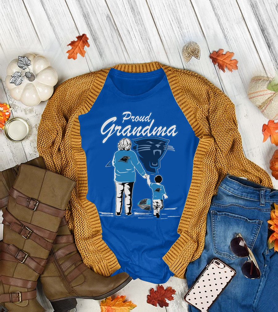 Proud Grandma Carolina Panthers Football Family Connections T-Shirt