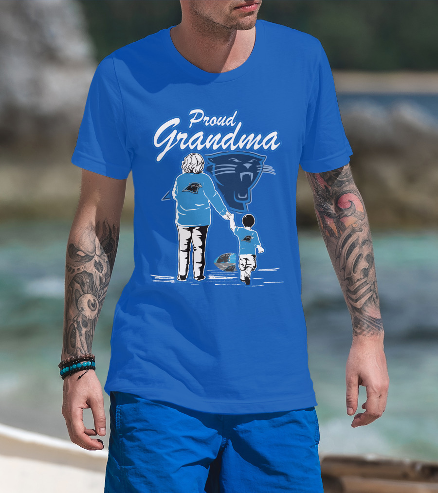 Proud Grandma Carolina Panthers Football Family Connections T-Shirt