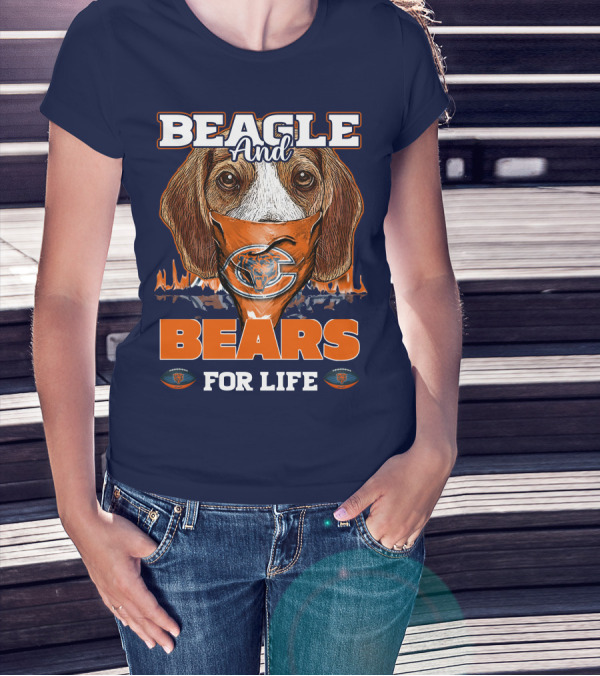 BEAGLE AND BEARS FOR LIFE CHICAGO BEARS T-Shirt