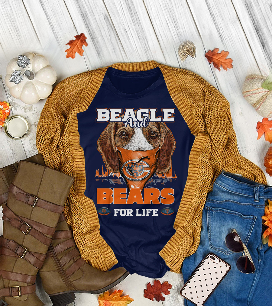 BEAGLE AND BEARS FOR LIFE CHICAGO BEARS T-Shirt