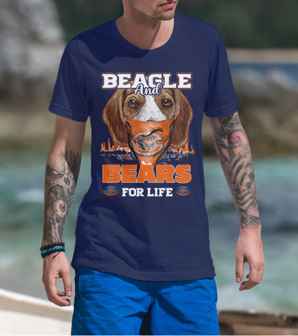 BEAGLE AND BEARS FOR LIFE CHICAGO BEARS T-Shirt