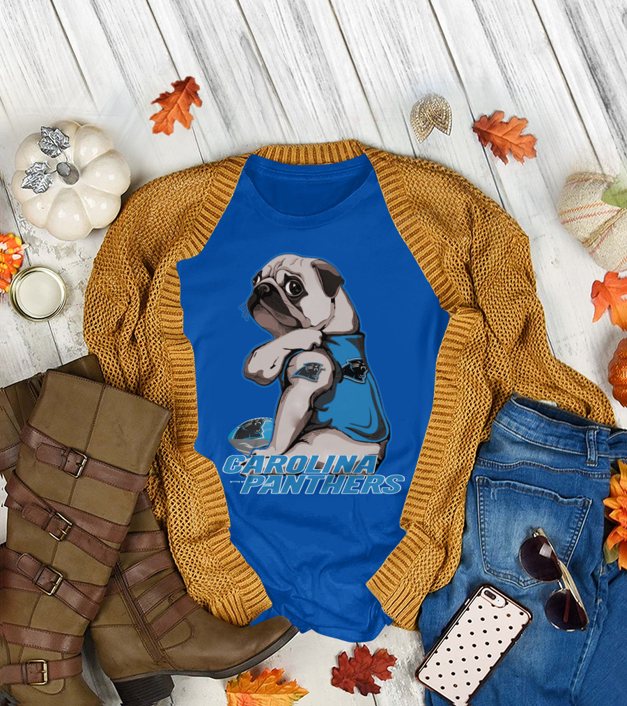 CAROLINA PANTHERS PUG WITH TEAM T-Shirt
