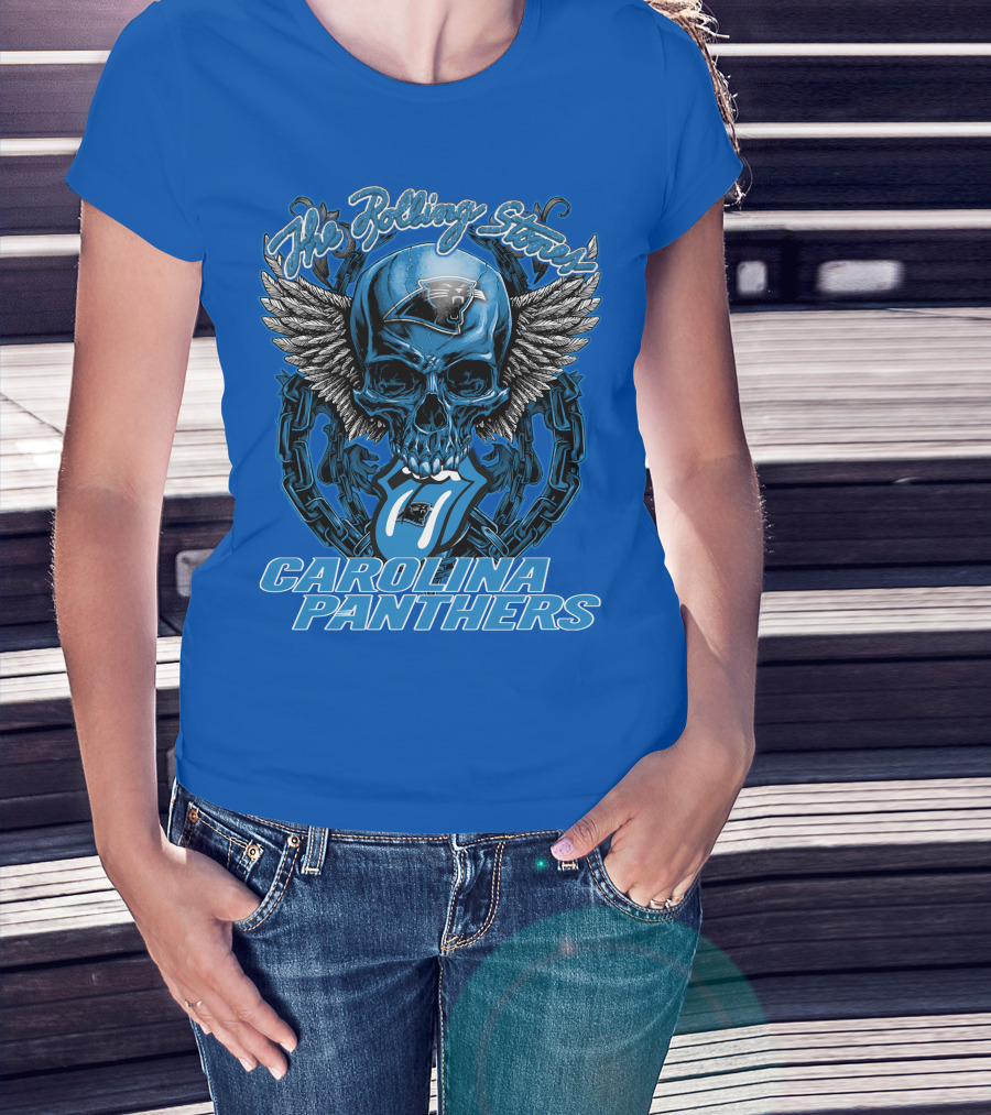 The Rolling Stones Carolina Panthers Skull Wing T-Shirt