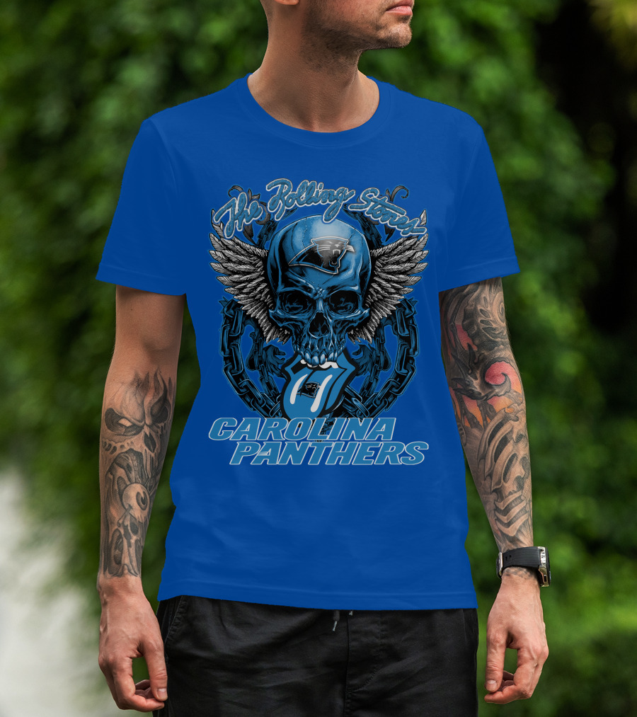 The Rolling Stones Carolina Panthers Skull Wing T-Shirt