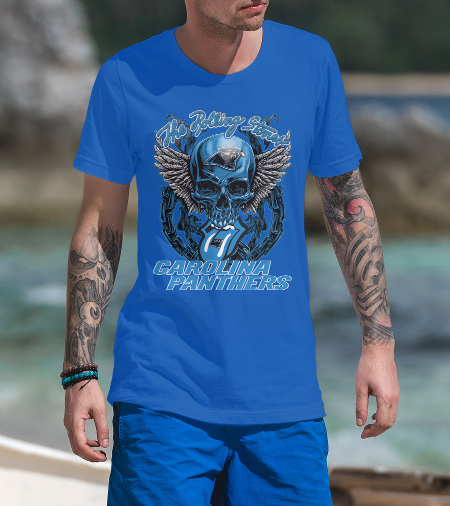 The Rolling Stones Carolina Panthers Skull Wing T-Shirt