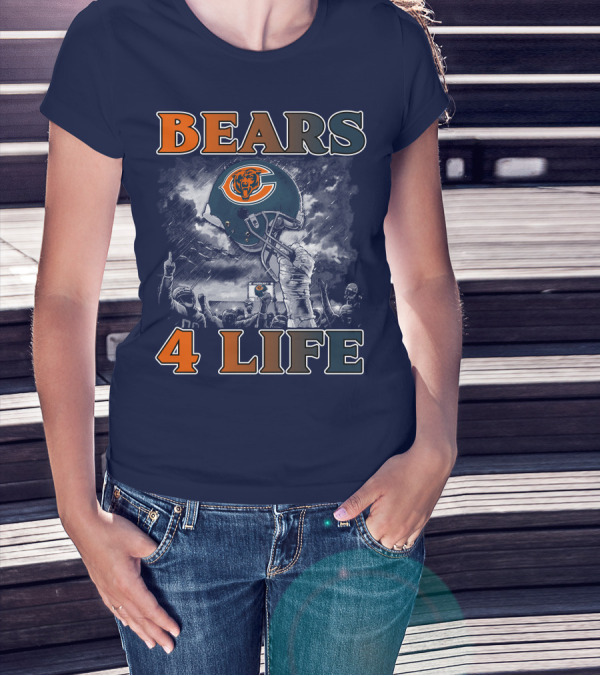 Bears 4 Life Chicago Bears Helmet Celebration T-Shirt