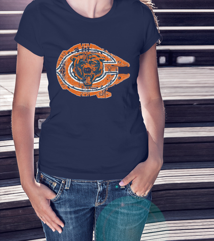 Chicago Bears Millennium Falcon Crossover T-Shirt
