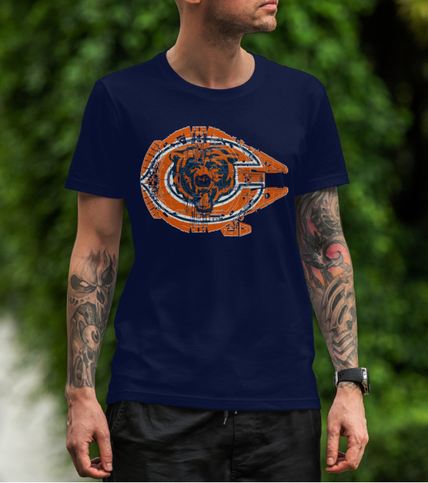 Chicago Bears Millennium Falcon Crossover T-Shirt
