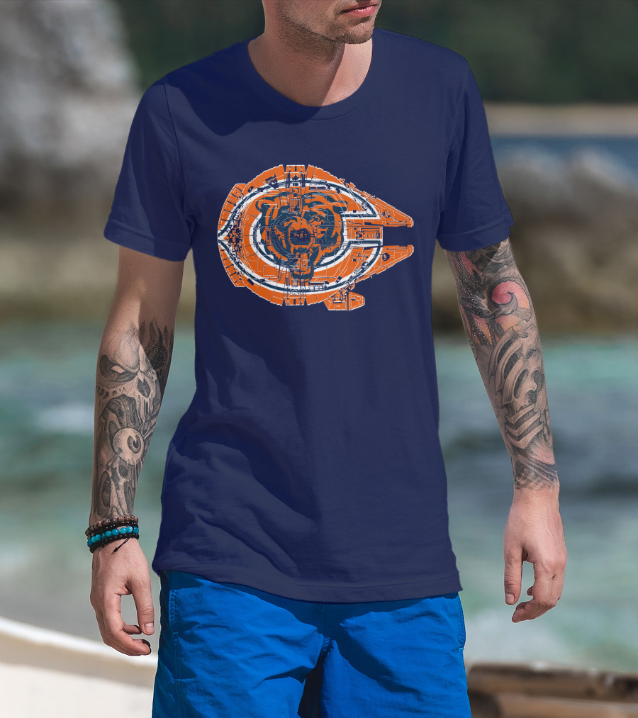Chicago Bears Millennium Falcon Crossover T-Shirt