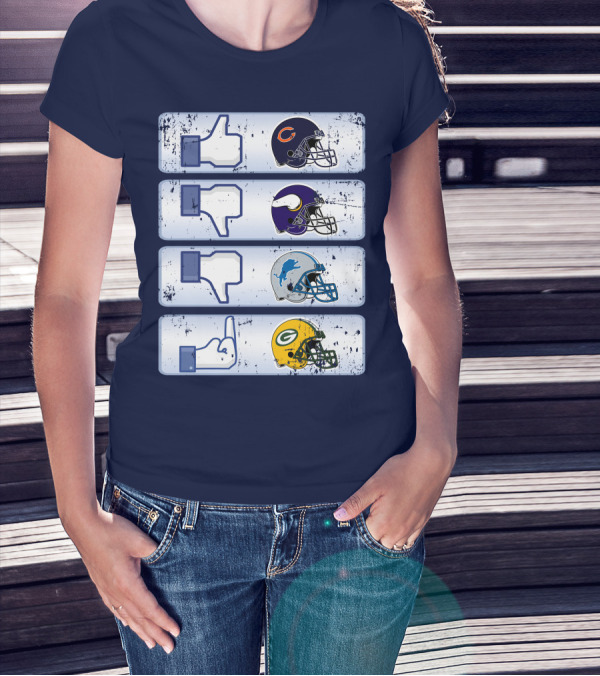 Chicago Bears Thumbs Up Rivalry Vikings Lions Packers T-Shirt