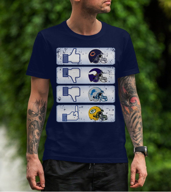 Chicago Bears Thumbs Up Rivalry Vikings Lions Packers T-Shirt