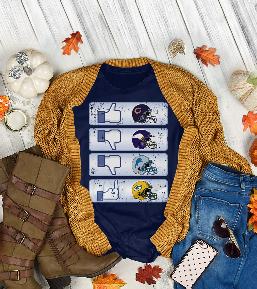 Chicago Bears Thumbs Up Rivalry Vikings Lions Packers T-Shirt