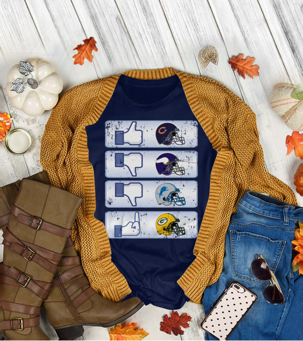 Chicago Bears Thumbs Up Rivalry Vikings Lions Packers T-Shirt