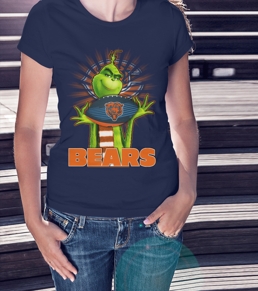 Grinch Holding Chicago Bears Football BEARS T-Shirt