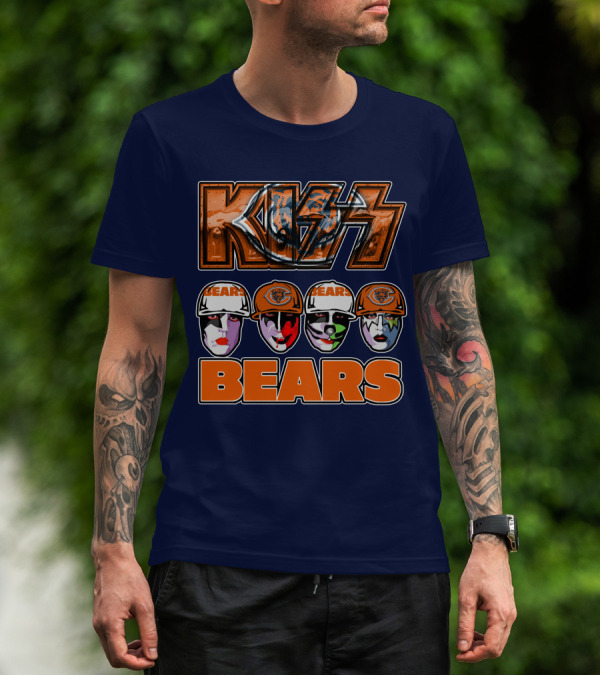 KISS Chicago Bears Facepaint Helmet T-Shirt