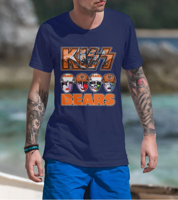 KISS Chicago Bears Facepaint Helmet T-Shirt
