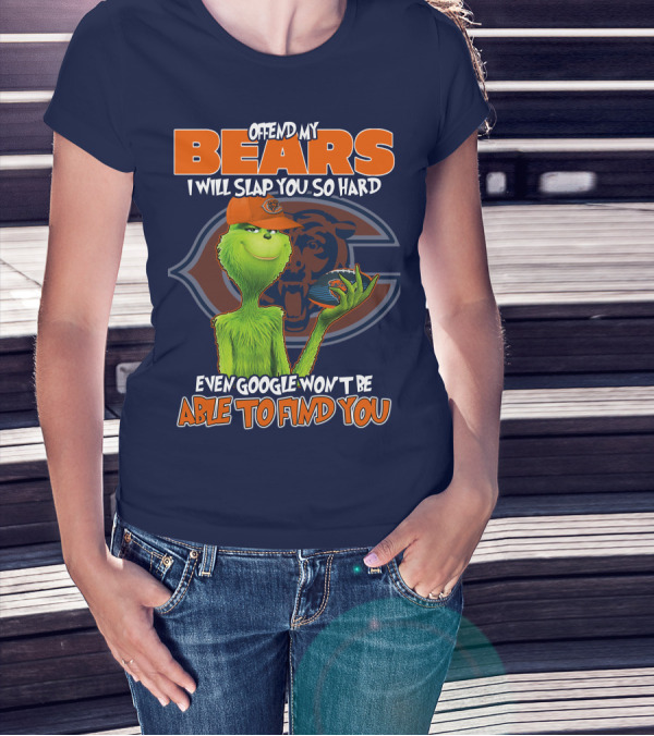 Grinch Bears I Will Slap You So Hard Even Google Won't Be Able To Find You T-Shirt