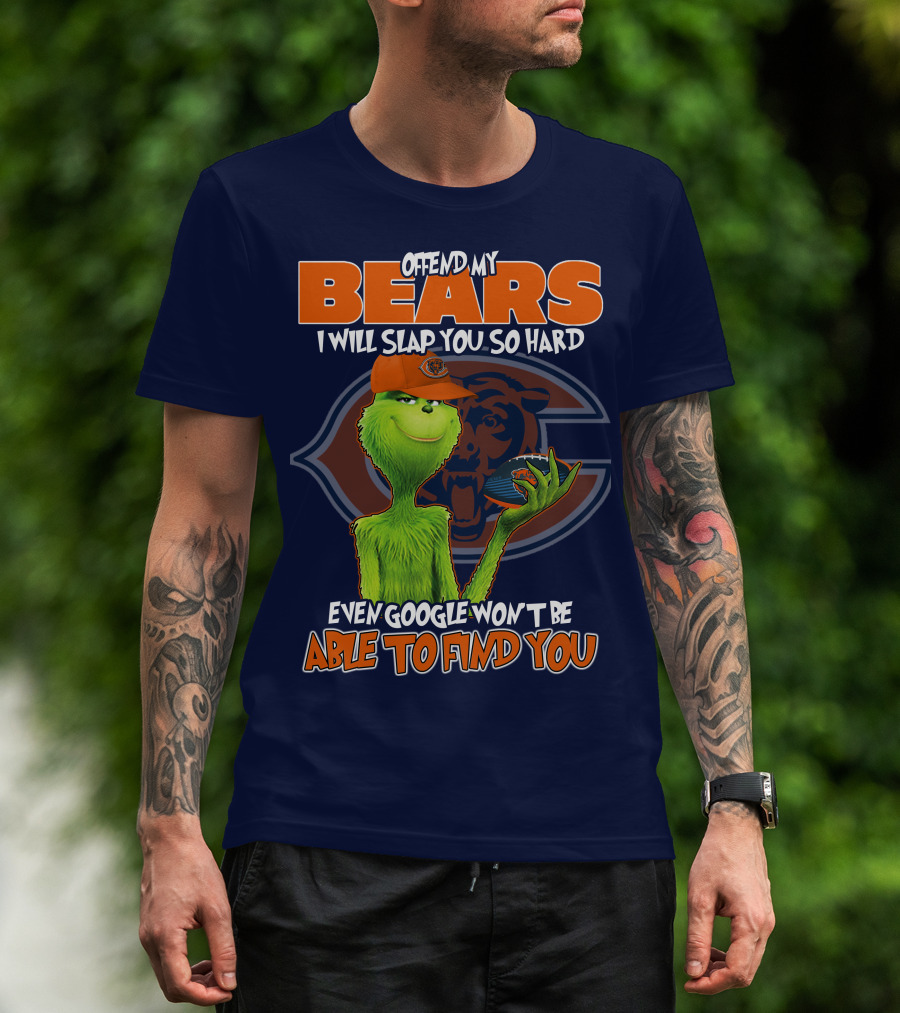 Grinch Bears I Will Slap You So Hard Even Google Won't Be Able To Find You T-Shirt