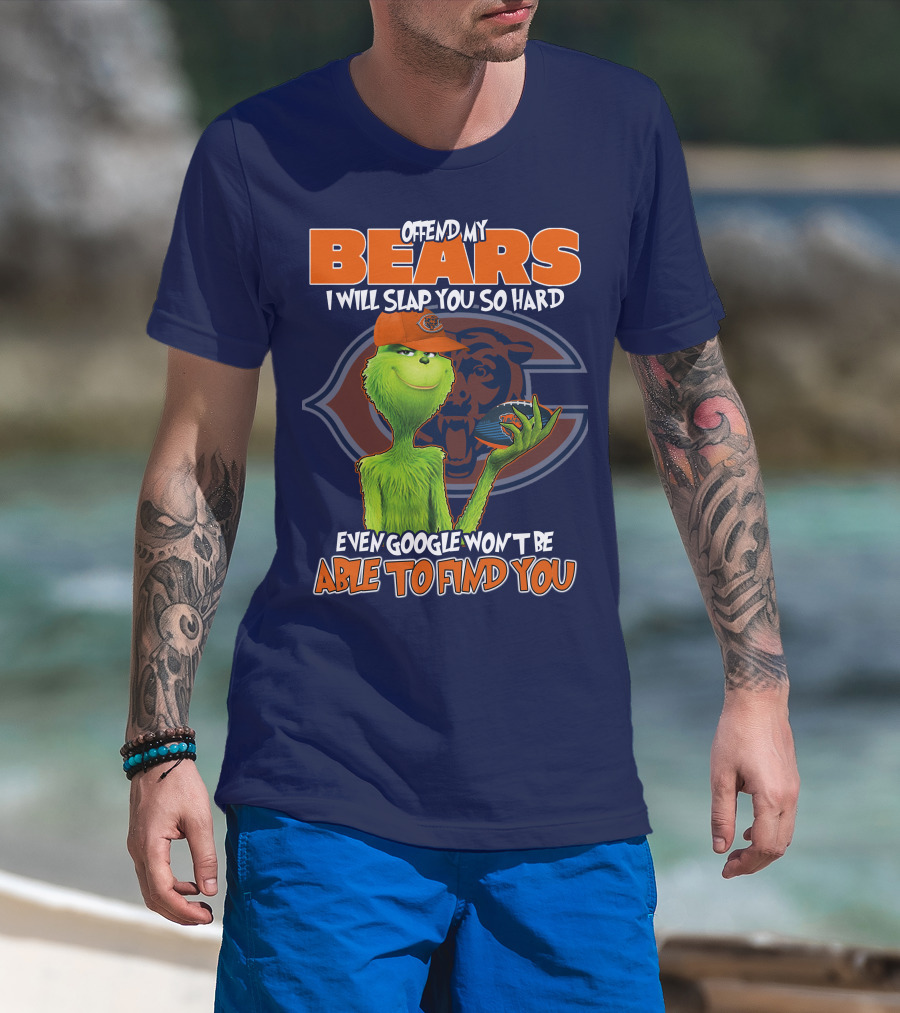 Grinch Bears I Will Slap You So Hard Even Google Won't Be Able To Find You T-Shirt