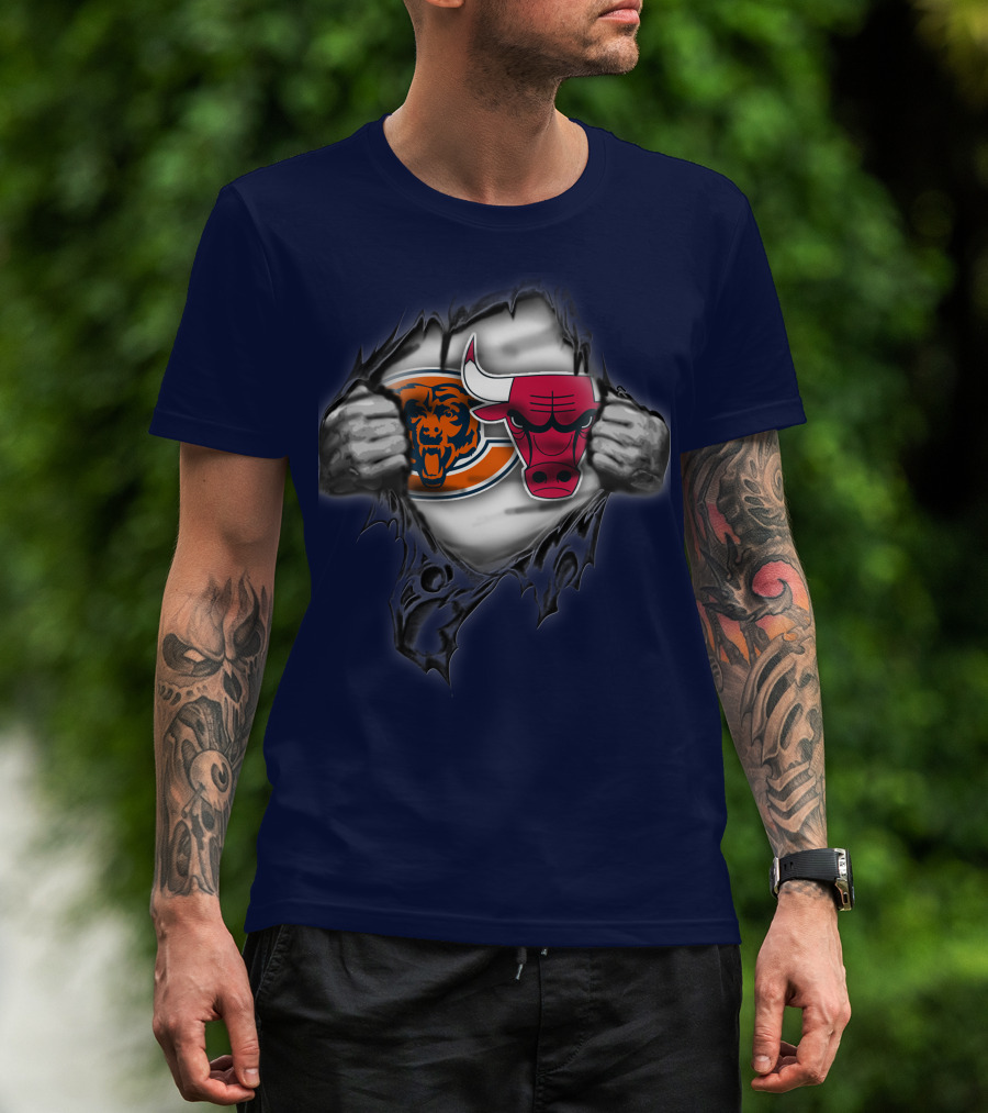 Chicago Bears 60 Bulls Logo Crossover T-Shirt