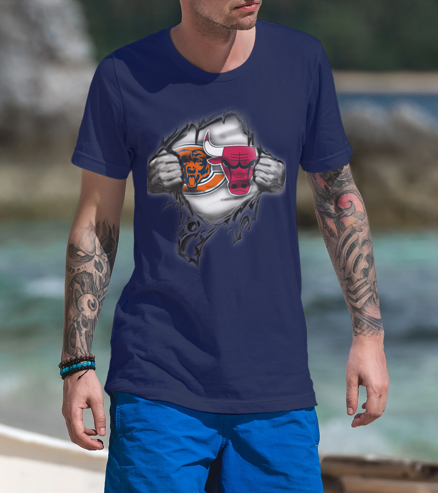 Chicago Bears 60 Bulls Logo Crossover T-Shirt