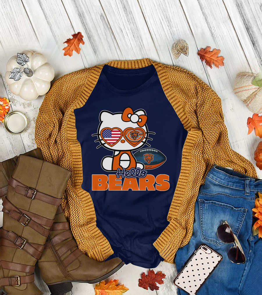 Hello Bears Hellokitty Chicago Bears Football T-Shirt