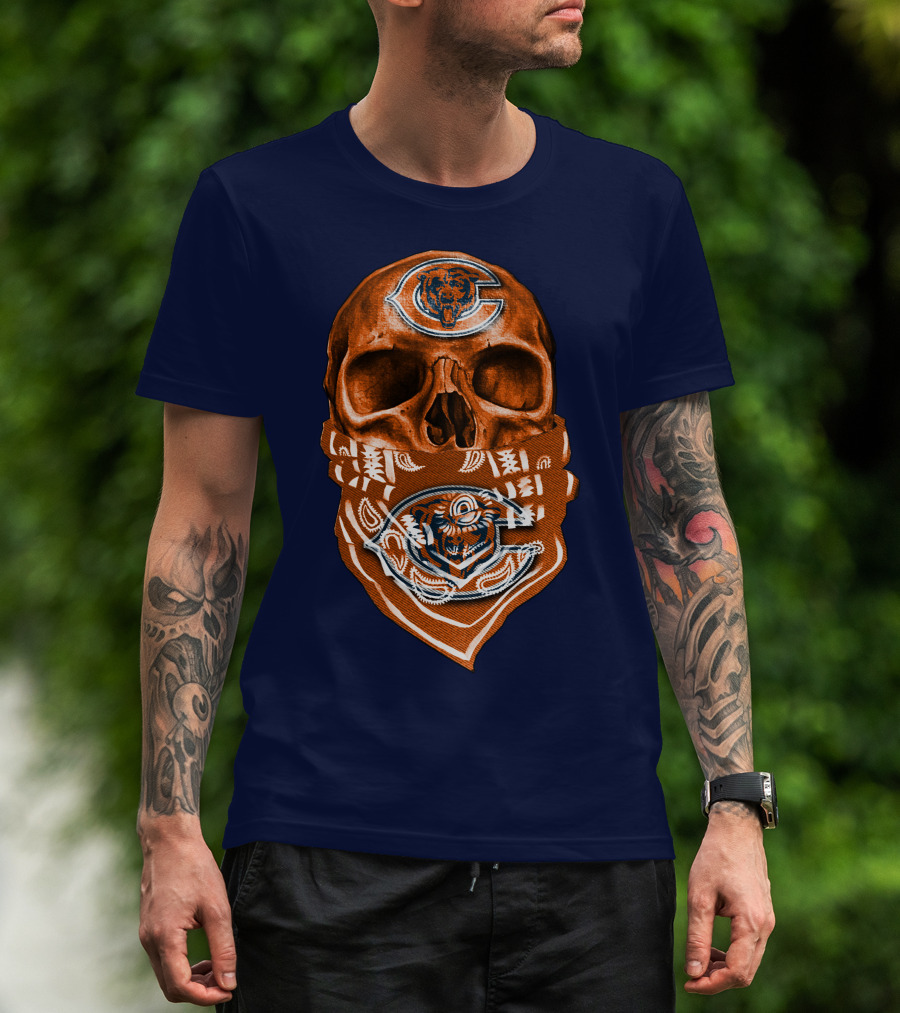 Skull Chicago Bears Bandana T-Shirt