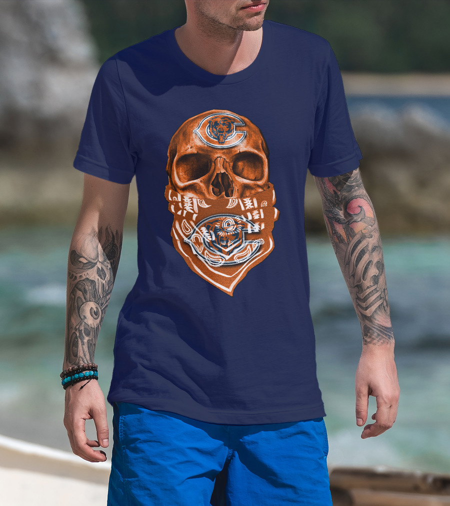 Skull Chicago Bears Bandana T-Shirt