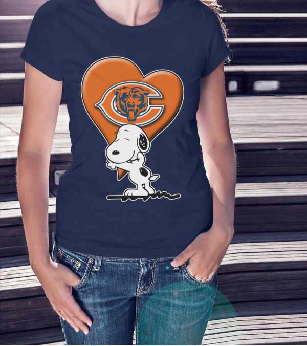 Snoopy Heart Chicago Bears NFL Fan T-Shirt