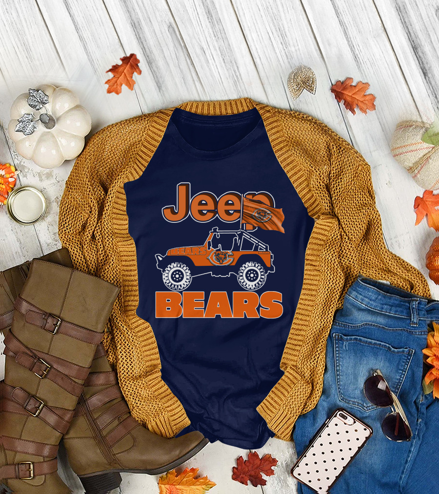 Jeep Chicago Bears Off-Road Enthusiast Fan Gear T-Shirt