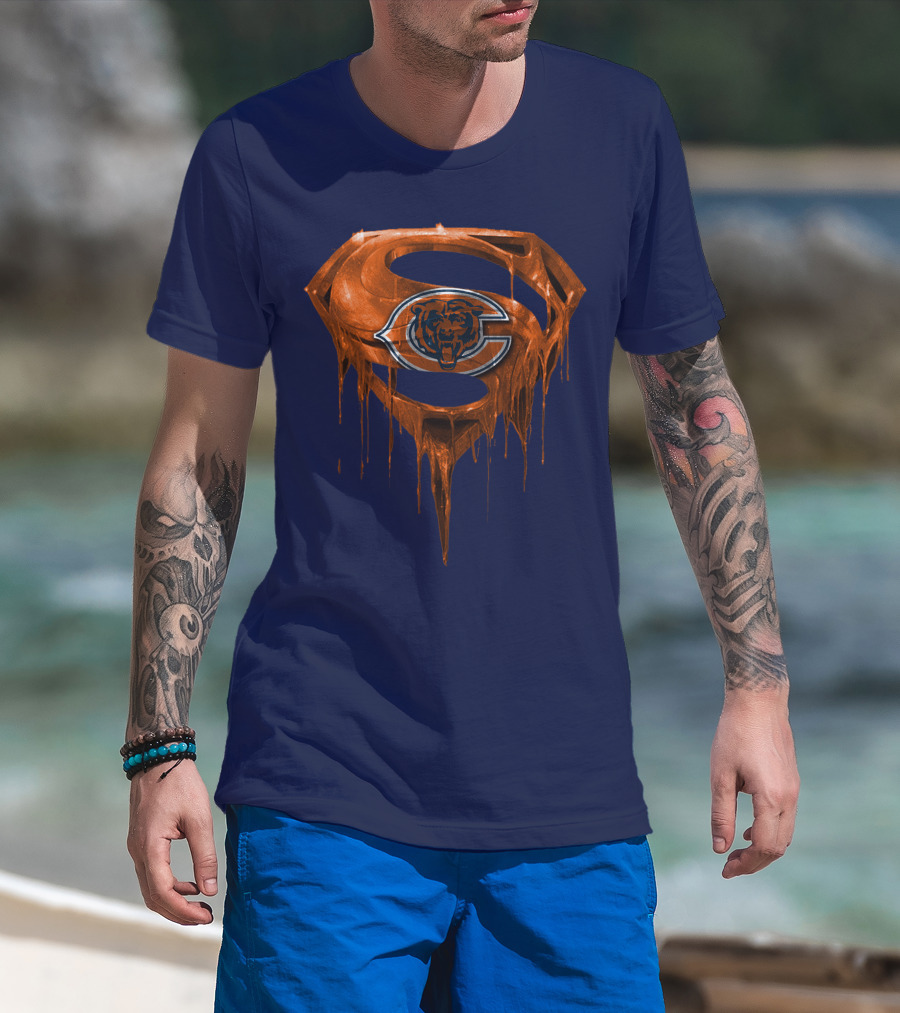 Superman Chicago Bears Logo Combination T-Shirt